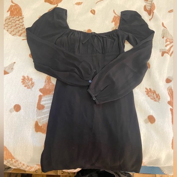 Sunday Best Delilah Long Sleeve Mini Dress Black - Picture 3 of 4